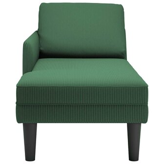 Chaise longue met kussen corduroy stof jungle groen 4