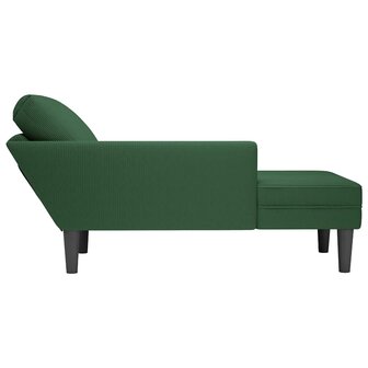 Chaise longue met kussen corduroy stof jungle groen 5