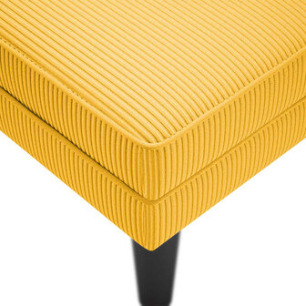 Chaise longue met kussen corduroy stof lichtgeel 7