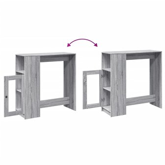 Bartafel met rekken 101x40x103,5 cm bewerkt hout grijs sonoma 8