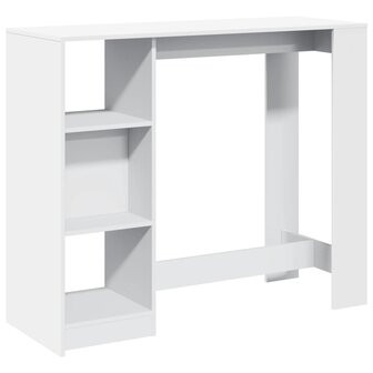 Bartafel met schap 124x46x103,5 cm bewerkt hout wit 2