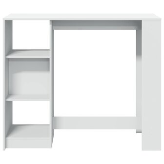 Bartafel met schap 124x46x103,5 cm bewerkt hout wit 4
