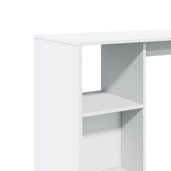 Bartafel met schap 124x46x103,5 cm bewerkt hout wit 7