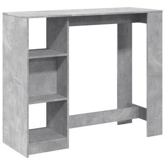 Bartafel met schap 124x46x103,5 cm bewerkt hout betongrijs 2