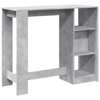 Bartafel met schap 124x46x103,5 cm bewerkt hout betongrijs 6