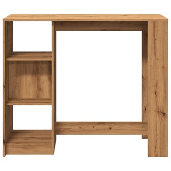 Bartafel met schap 124x46x103,5 cm hout artisanaal eikenkleurig 4