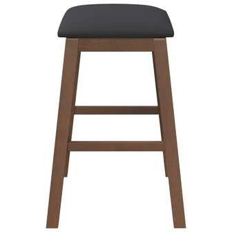 Barstoelen met kussens 2 st massief hout rubber bruin 6
