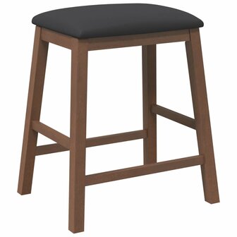 Barstoelen met kussens 2 st massief hout rubber bruin 7