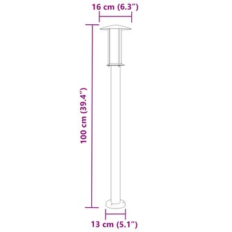 Vloerlamp voor buiten 3 st 100 cm roestvrij staal zilverkleurig 7