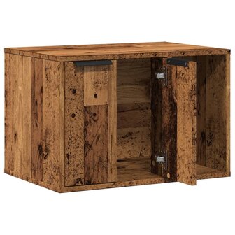 Kattenbakkast 60x40x40 cm bewerkt hout oud houtkleurig 4