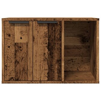 Kattenbakkast 60x40x40 cm bewerkt hout oud houtkleurig 5