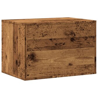 Kattenbakkast 60x40x40 cm bewerkt hout oud houtkleurig 7