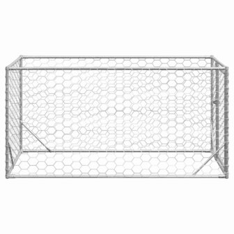 Hondenkennel voor buiten met deur 2x1x1 m gegalvaniseerd staal 4