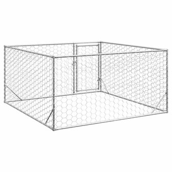 Hondenkennel voor buiten met deur 2x2x1 m gegalvaniseerd staal 5