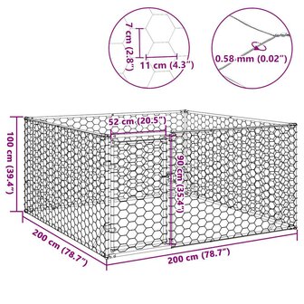 Hondenkennel voor buiten met deur 2x2x1 m gegalvaniseerd staal 8