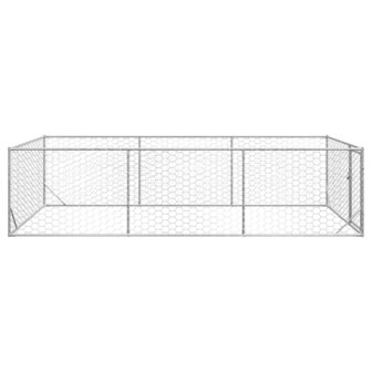 Hondenkennel voor buiten met deur 2x4x1 m gegalvaniseerd staal 4
