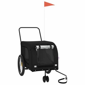 Hondenfietstrailer oxford stof en ijzer zwart 2