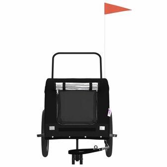 Hondenfietstrailer oxford stof en ijzer zwart 3