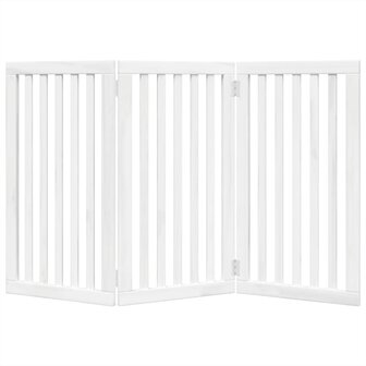Hondenhek inklapbaar 3 panelen 150 cm populierenhout wit 4