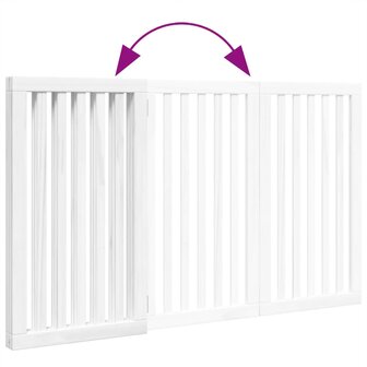 Hondenhek inklapbaar 3 panelen 150 cm populierenhout wit 7
