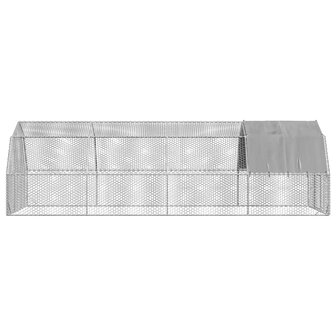 Kippenren met dak 2,5x8x2,25 m gegalvaniseerd staal 4