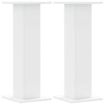 Speakerstandaards 2 st 30x30x80 cm bewerkt hout wit 2
