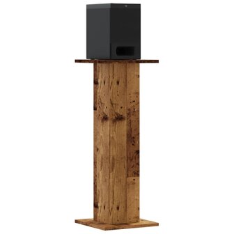 Speakerstandaards 2 st 30x30x80 cm bewerkt hout oud houtkleurig 3
