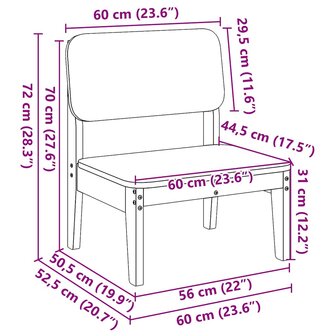 Tuinstoel 60x52,5x72 cm massief grenenhout wasbruin 9