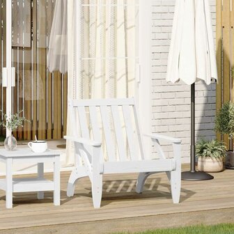 Tuinstoel Adirondack 75x77x77 cm massief grenenhout wit 1