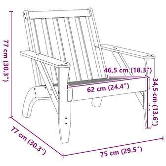 Tuinstoel Adirondack 75x77x77 cm massief grenenhout wasbruin 9