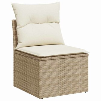 2-delige Loungeset met kussens poly rattan acacia beige 4