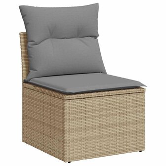 2-delige Loungeset met kussens poly rattan acacia beige 4