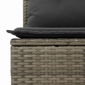 2-delige Loungeset met kussens poly rattan acacia grijs 6