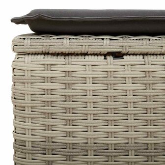 2-delige Loungeset met kussens poly rattan acacia lichtgrijs 5