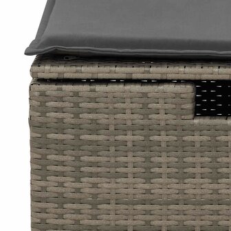 2-delige Loungeset met kussens poly rattan acacia grijs 6