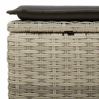 2-delige Loungeset met kussens poly rattan acacia lichtgrijs 6
