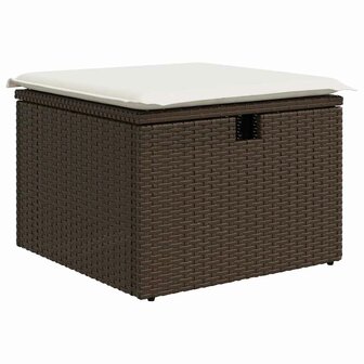 2-delige Loungeset met kussens poly rattan acacia bruin 4