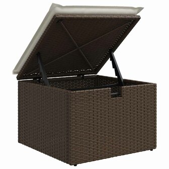 2-delige Loungeset met kussens poly rattan acacia bruin 5