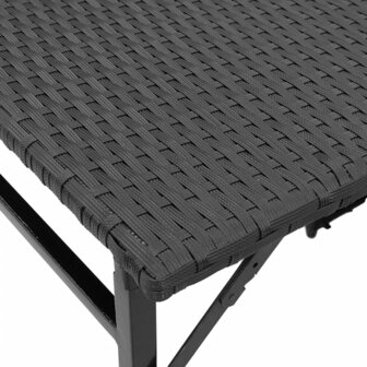 5-delige Tuinset inklapbaar poly rattan zwart  9