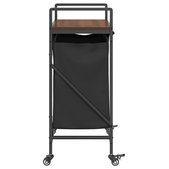 Wasmand 2 vakken met planken bruin eikenkleurig 7