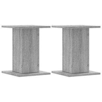 Plantenstandaards 2 st 30x30x40 cm bewerkt hout grijs sonoma 2