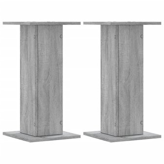Plantenstandaards 2 st 30x30x60 cm bewerkt hout grijs sonoma 2