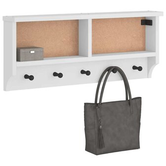 Wandkapstok SANDNES wit 87x12x35 cm massief grenenhout 1