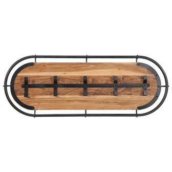 Wandkapstok met 5 haken massief acaciahout 4
