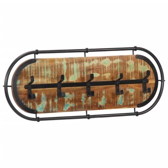 Wandkapstok met 5 haken massief gerecycled hout 2