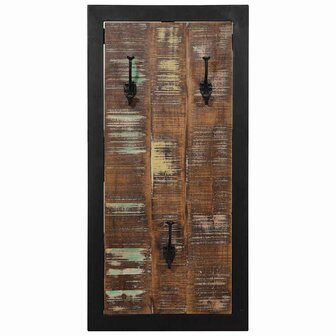 Kapstok 40x2x80 cm massief gerecycled hout meerkleurig 2
