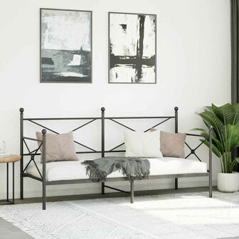 Slaapbank zonder matras 80x200 cm staal zwart 3