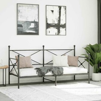 Slaapbank zonder matras 90x190 cm staal zwart 3