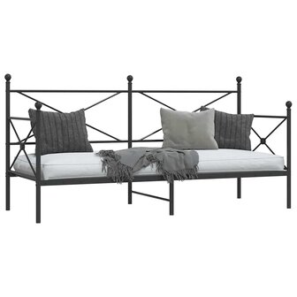 Slaapbank zonder matras 90x190 cm staal zwart 4