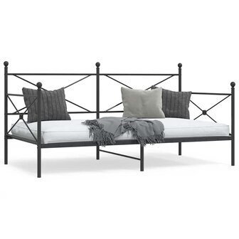 Slaapbank zonder matras 100x190 cm staal zwart 1